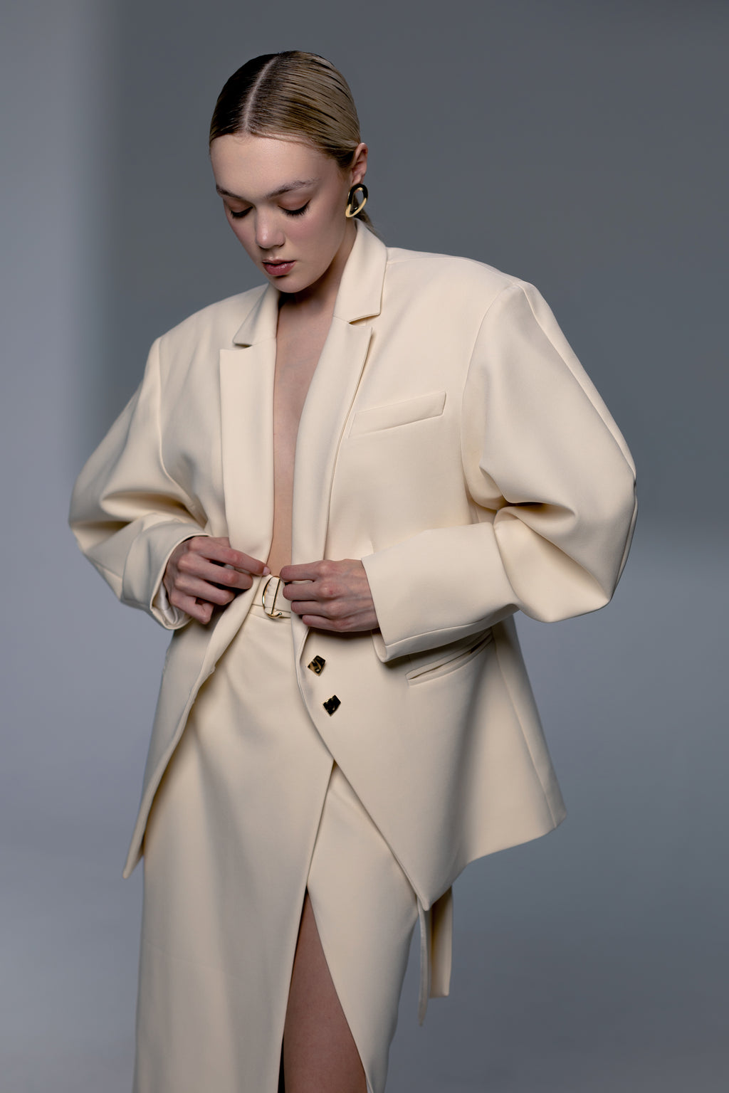 Off-White Puff Sleeve Blazer