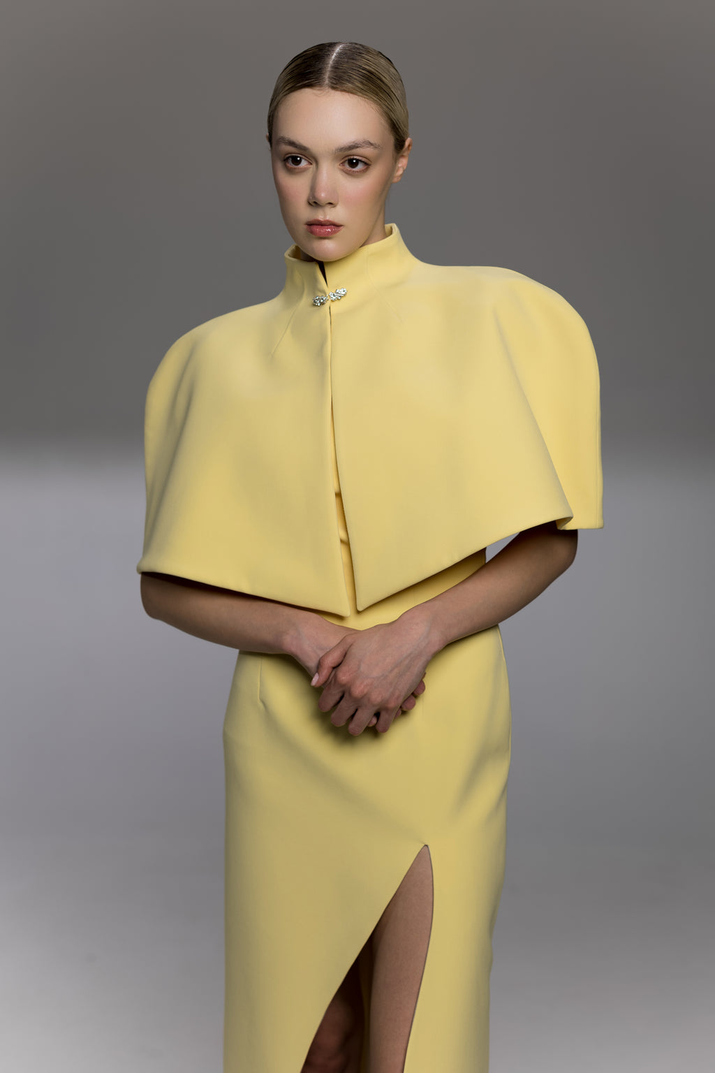 Yellow Maxi Corset Dress and Bolero Set