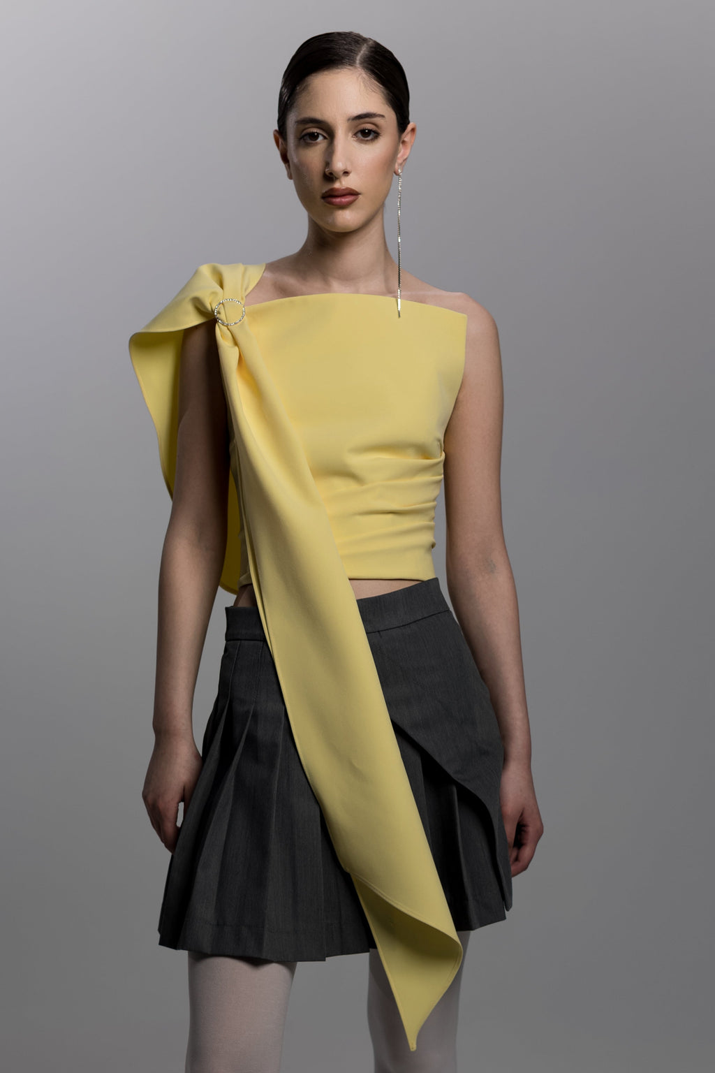 Yellow Draped Corset Top