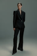 Rhinestone Split-Hem Flare Pants