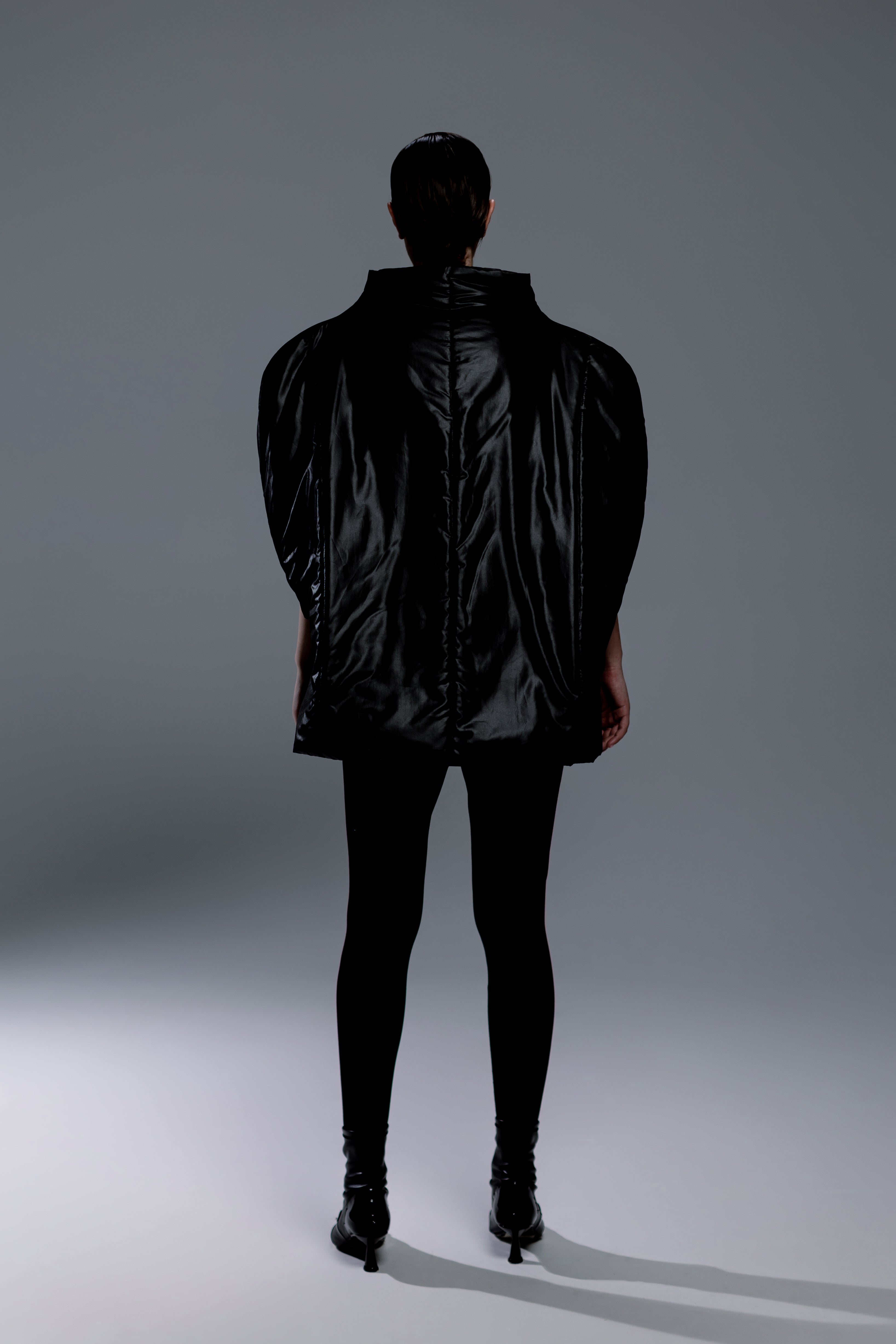 Black Oversized Puffer Cape