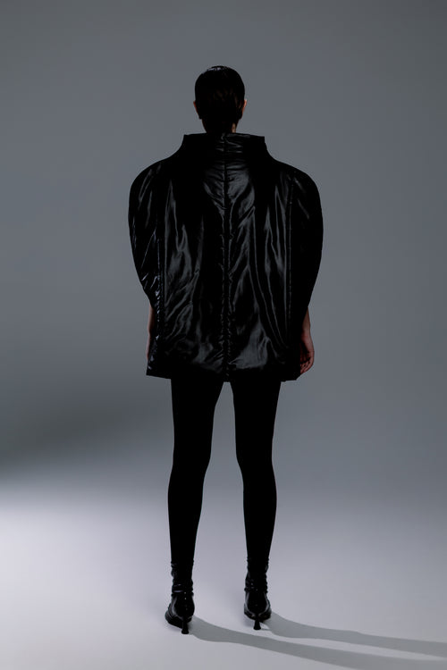Contrast Panel Puffer Cape