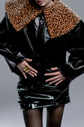 Faux Patent Leather Mini Skirt