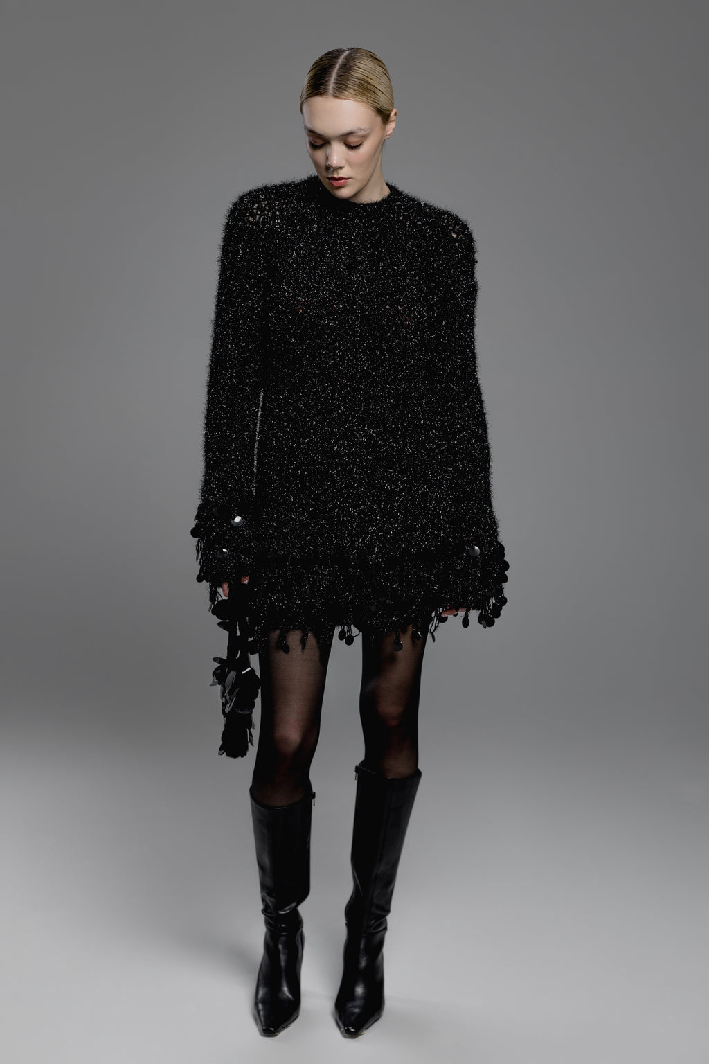 Black Shimmer Mini Dress