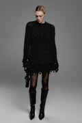 Black Shimmer Mini Dress