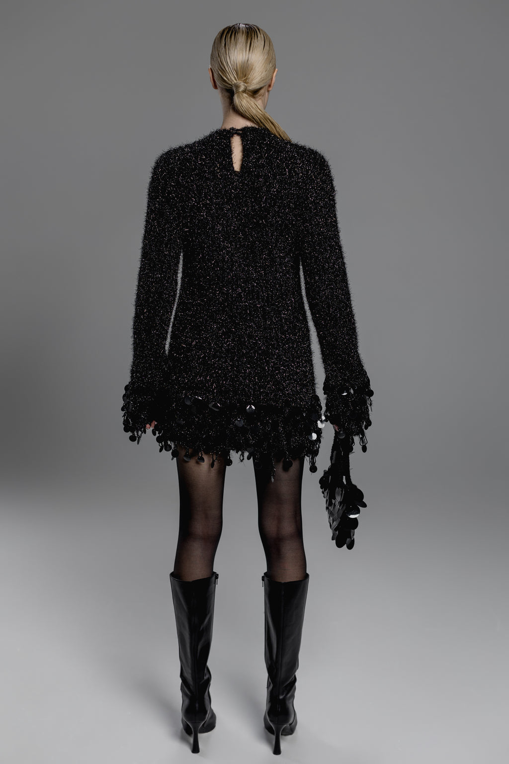 Black Shimmer Mini Dress