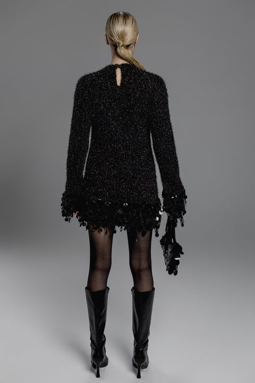 Black Shimmer Mini Dress