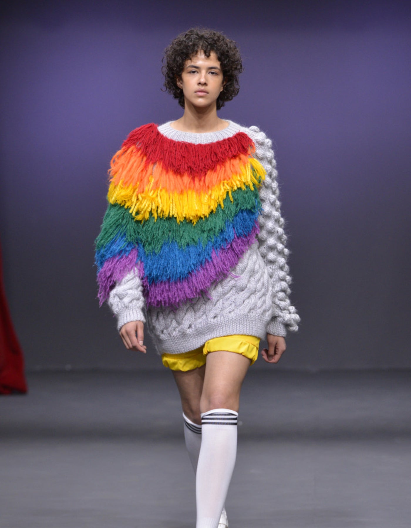 Hand-Knitted Rainbow Sweater
