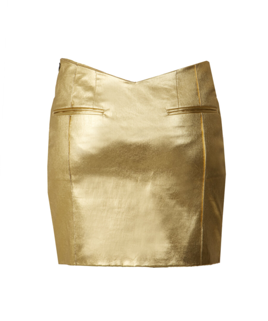 Golden faux leather skirt