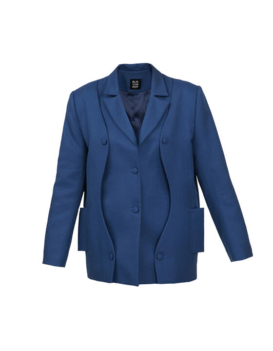Blue Wavy Suit Jacket