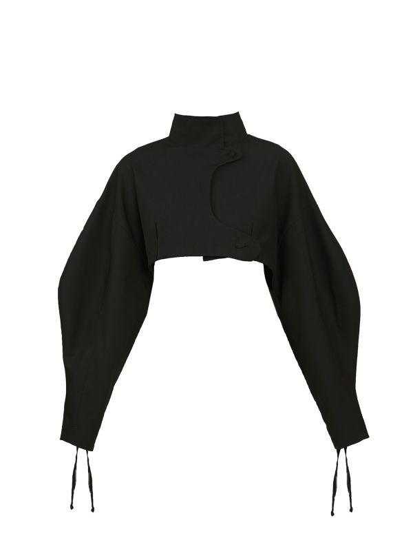 AW 21-22. Cropped black turtleneck blazer (made to order)