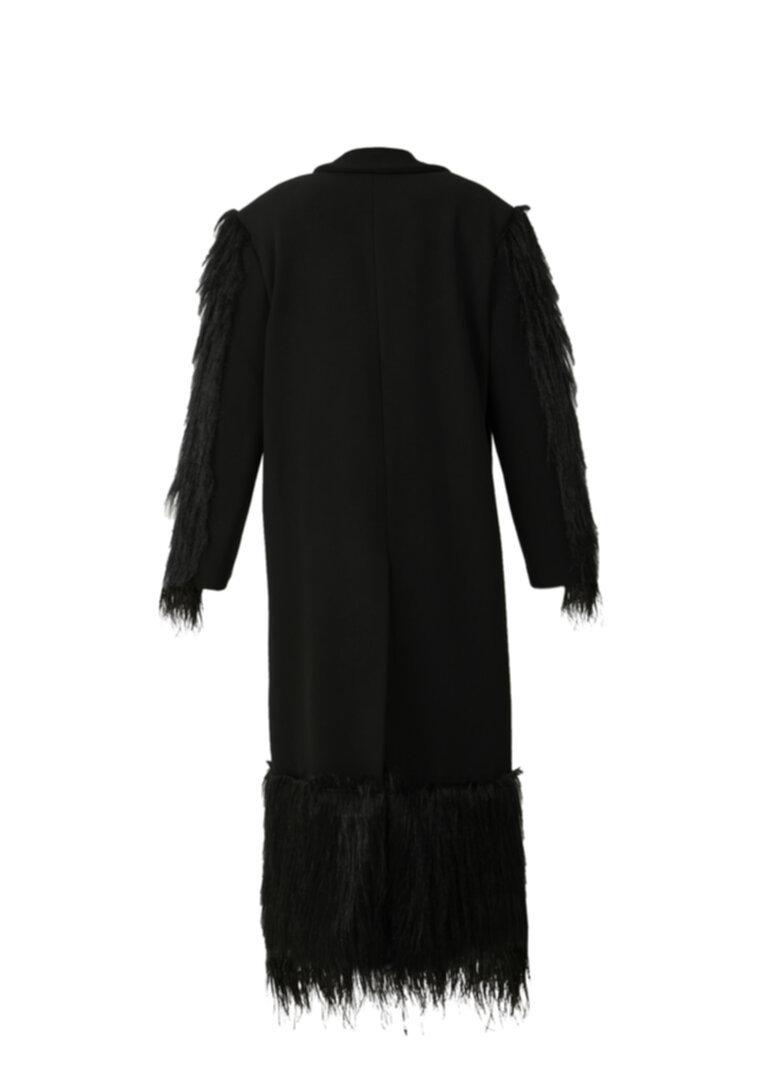 Black furry coat