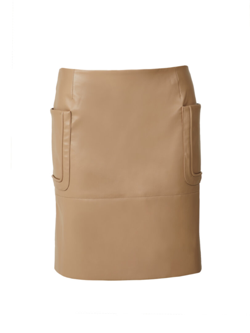 Beige faux leather skirt