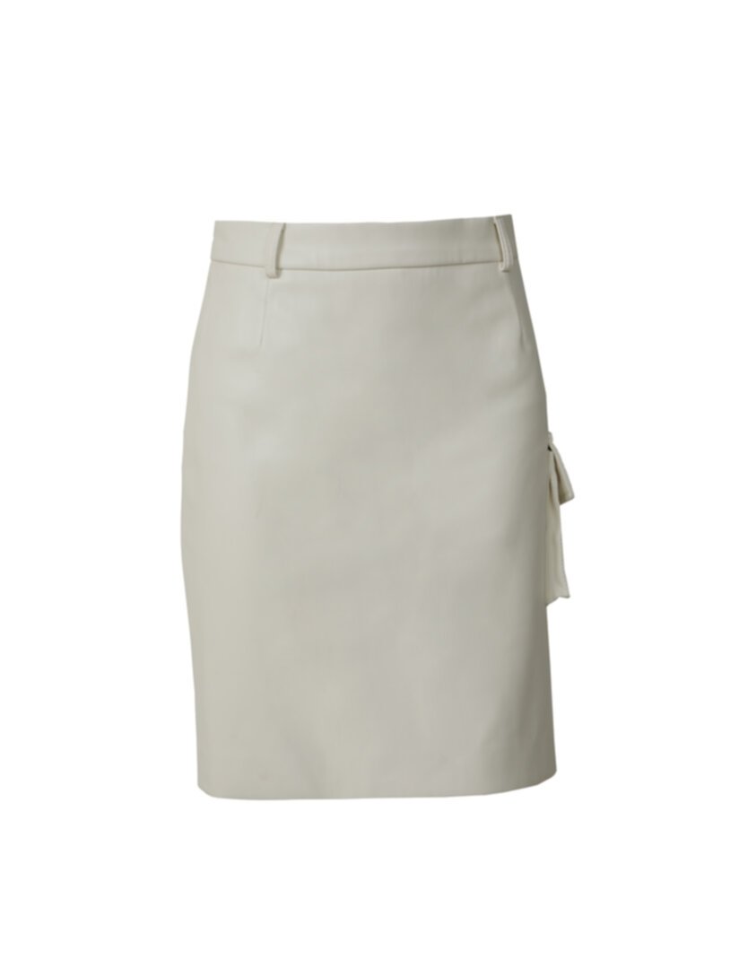 White faux leather skirt