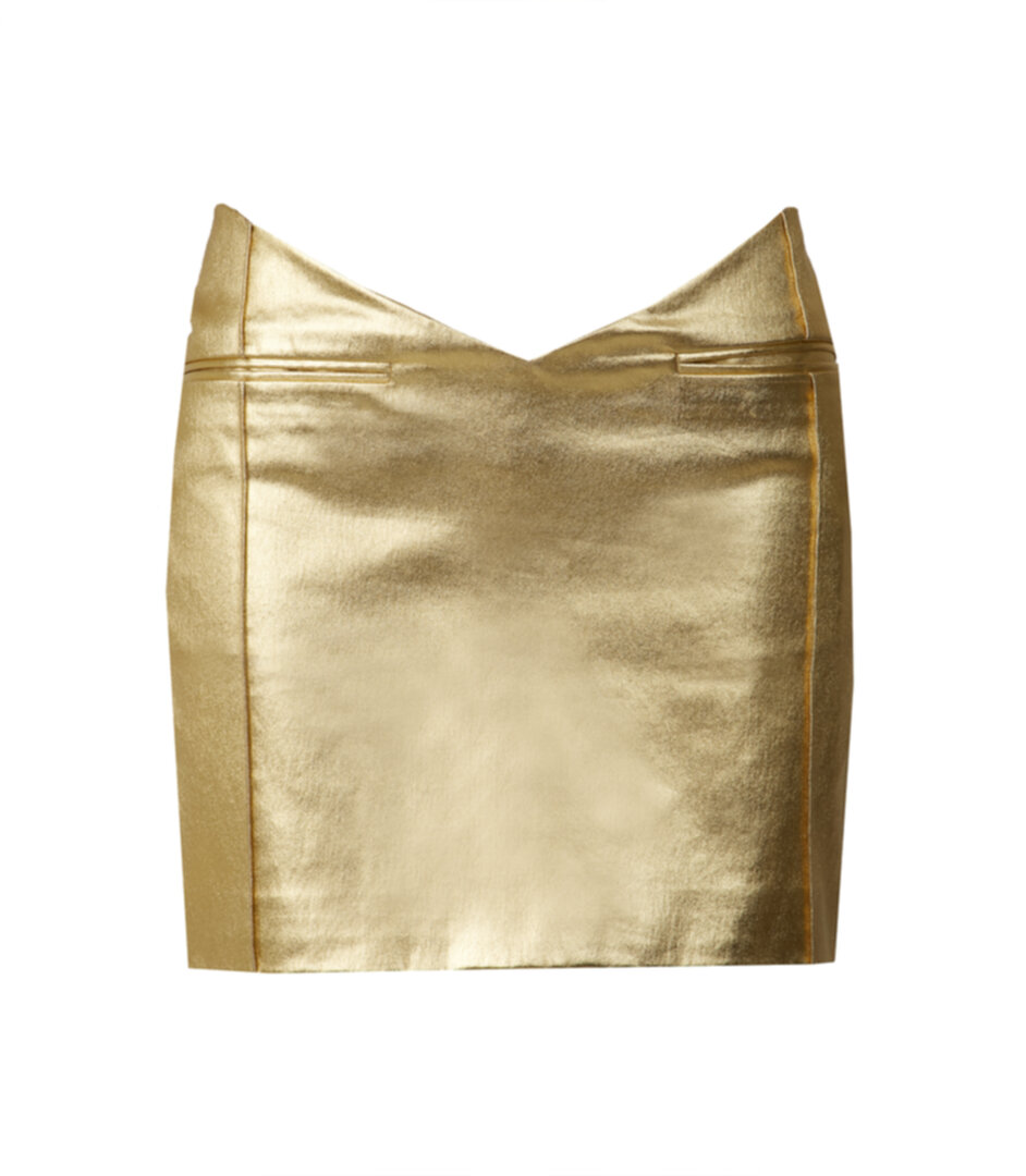 Golden faux leather skirt