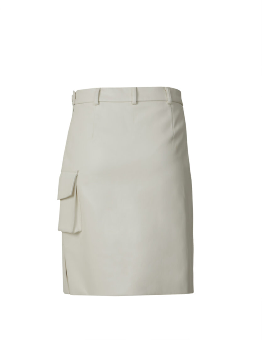 White faux leather skirt
