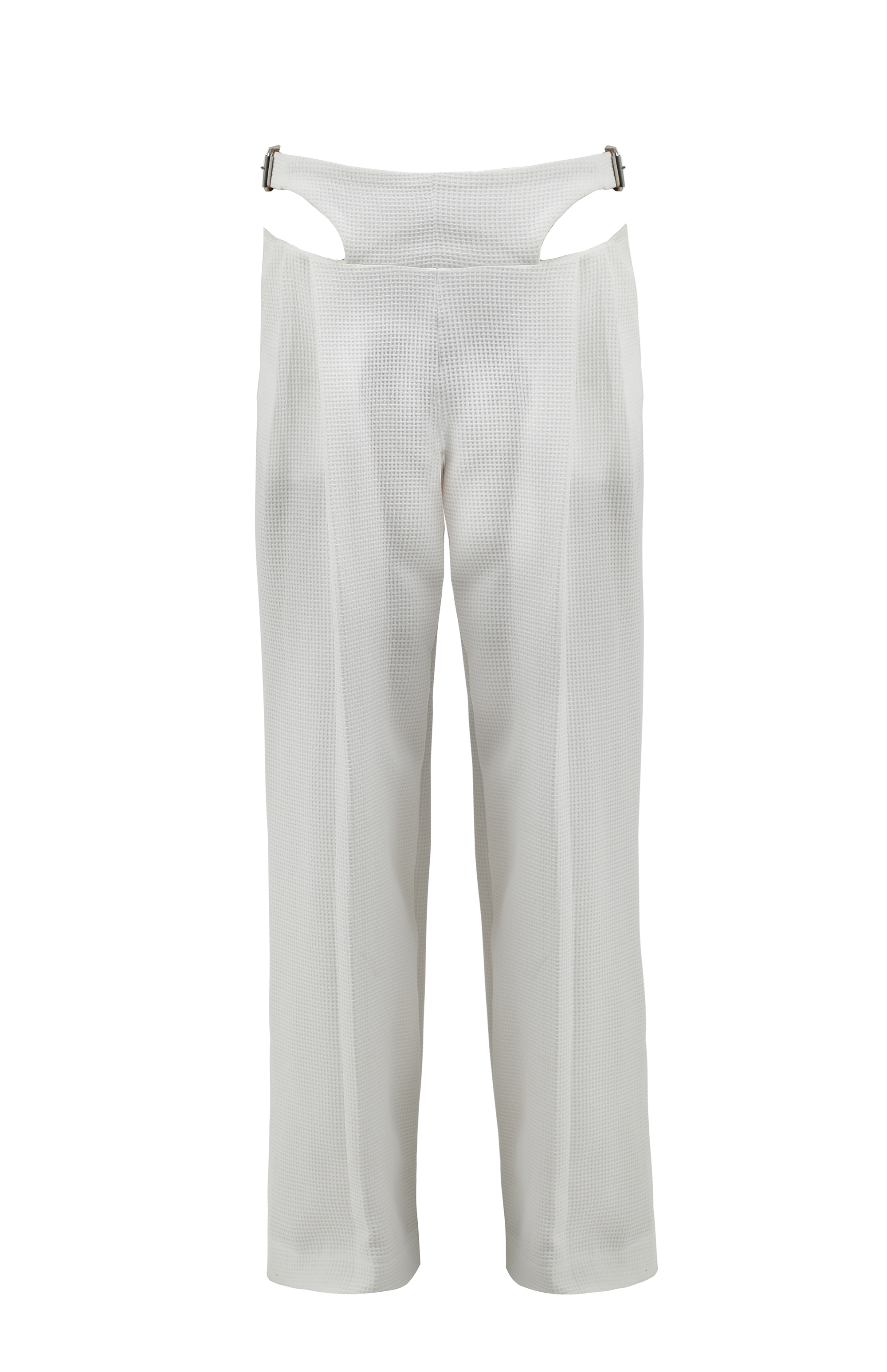 Low-rise white pants